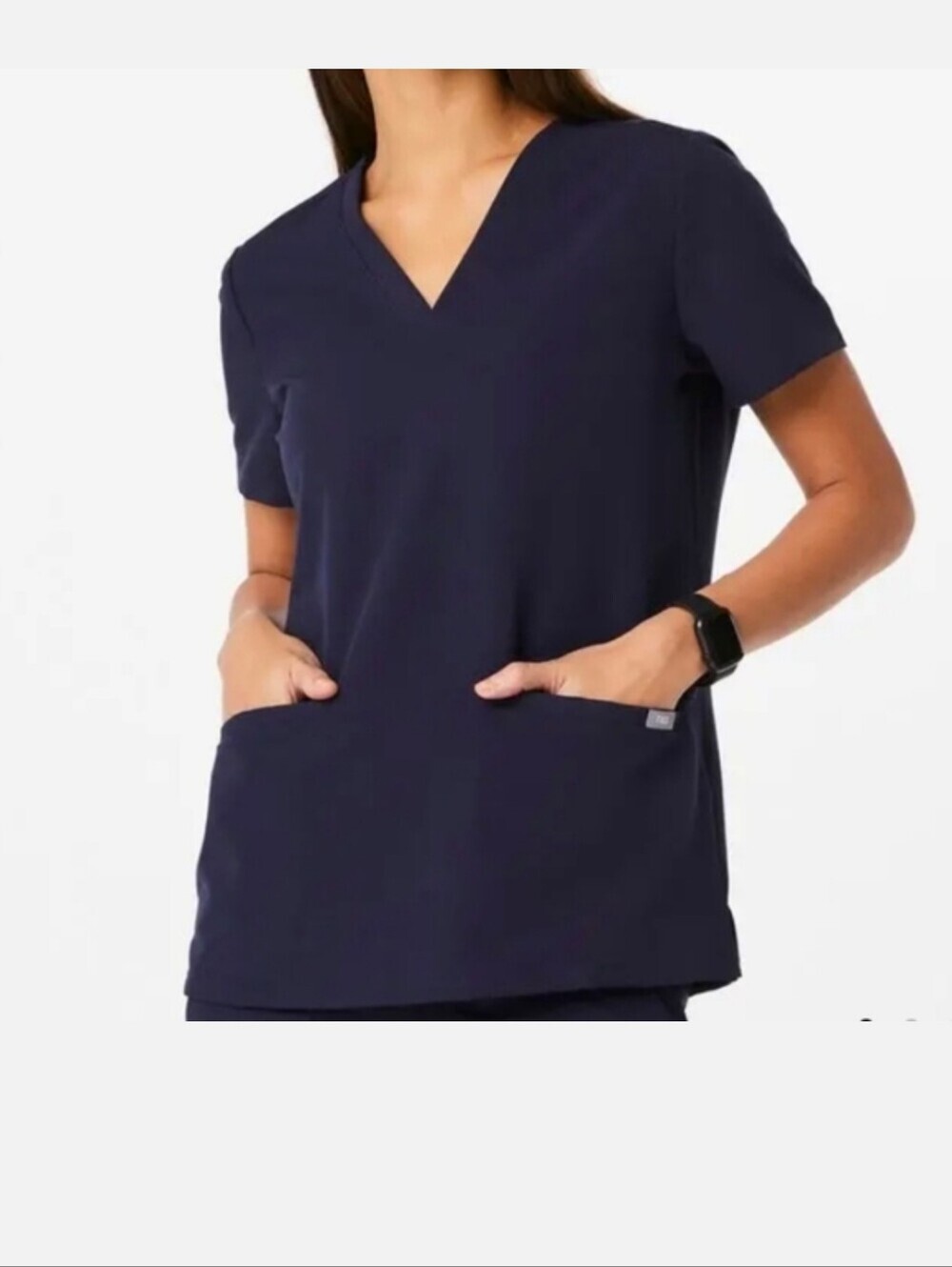 FIGS Navy Blue Scrub Top S Medical Healthcare Uniform Workwear